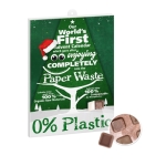 Calendrier de l´avent Fairtrade avec 24 chocolats au lait format A4 couleur blanc