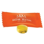 Mini bonbon dur d´une seule saveur emballé en format de 4g couleur citron troisième vue