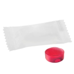 Mini bonbon dur d´une seule saveur emballé en format de 4g couleur framboise deuxième vue
