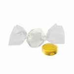 Bonbon miniature avec double nœud et emballage recyclable couleur citron deuxième vue