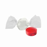 Bonbon miniature avec double nœud et emballage recyclable couleur fraise deuxième vue