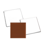 Carré de chocolat au lait à 33 % avec un papier couleur argent couleur chocolat au lait quatrième vue