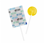 Mini sucette personnalisée avec votre logo ou design sans sucre couleur citron vue principale