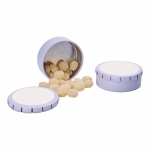 Boîte clic-clac de bonbons publicitaires saveur orange de 25 g couleur blanc deuxième vue