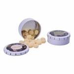 Boîte clic-clac de bonbons publicitaires saveur orange de 25 g couleur blanc troisième vue