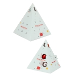 Calendrier de l´avent en forme de pyramide 24 boules au chocolat couleur blanc troisième vue