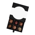 Coffret de pralinés en forme de boule de Noël ou décorés couleur noir deuxième vue
