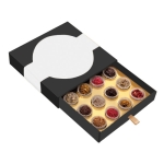 Coffret de 16 truffes décorées et fourrées, goûts variés couleur noir
