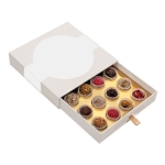 Coffret de 16 truffes décorées et fourrées, goûts variés couleur blanc deuxième vue
