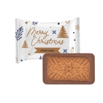 Biscuit personnalisé enrobé de chocolat au lait avec motif floral couleur blanc quatrième vue