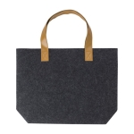 Sac en feutre recyclé avec poignées en cuir synthétique couleur gris première vue