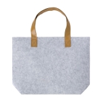 Sac en feutre recyclé avec poignées en cuir synthétique couleur gris clair première vue
