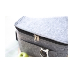 Sac isotherme en feutre recyclé avec poche frontale couleur gris quatrième vue
