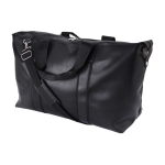 Sac de sport en cuir avec poche intérieure zippée couleur noir première vue