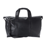 Sac de sport en cuir avec poche intérieure zippée couleur noir deuxième vue
