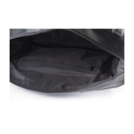 Sac de sport en cuir avec poche intérieure zippée couleur noir troisième vue