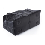 Sac de sport en cuir avec poche intérieure zippée couleur noir quatrième vue