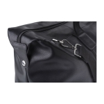 Sac de sport en cuir avec poche intérieure zippée couleur noir cinquième vue