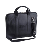 Sacoche pour PC 15'' en cuir multicompartiments avec zone d'impression