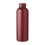 Bouteille thermos personnalisée en acier recyclé, finition mate 500ml couleur bordeaux première vue