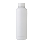Bouteille thermos personnalisée en acier recyclé, finition mate 500ml couleur blanc première vue
