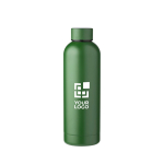 Bouteille thermos personnalisée en acier recyclé, finition mate 500ml couleur vert avec zone d'impression