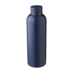 Bouteille thermos personnalisée en acier recyclé, finition mate 500ml couleur bleu marine deuxième vue