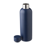 Bouteille thermos personnalisée en acier recyclé, finition mate 500ml couleur bleu marine troisième vue