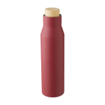 Bouteille isotherme étanche en acier inoxydable et bambou 500ml couleur bordeaux cinquième vue