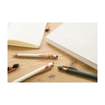 Stylo métallique à embout tactile avec détails en or rose, Encre bleue couleur noir deuxième vue