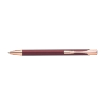 Stylo métallique mat avec détails en or rose, Encre bleue couleur bordeaux première vue