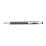 Stylo métallique mat avec détails en or rose, Encre bleue couleur gris première vue