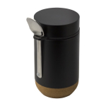 Pot en acier avec cuillère et base en liège 400ml Tarro ToGo couleur noir troisième vue