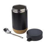 Pot en acier avec cuillère et base en liège 400ml Tarro ToGo première vue