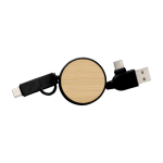 Câble 5 en 1 avec diverses connections USB Cable multicharge Bamboo couleur noir première vue