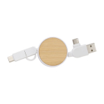 Câble 5 en 1 avec diverses connections USB Cable multicharge Bamboo couleur blanc première vue