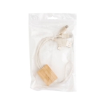 Set de câbles de charge pour porte-clés 4-en-1 en coton et bambou couleur marron troisième vue
