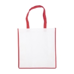 Sac en non-tissé avec finition colorée et poignées assorties 80 g/m² couleur rouge première vue