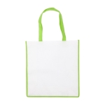 Sac en non-tissé avec finition colorée et poignées assorties 80 g/m² couleur vert clair première vue