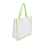 Sac en non-tissé avec finition colorée et poignées assorties 80 g/m² couleur vert clair deuxième vue