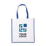 Sac en non-tissé avec finition colorée et poignées assorties 80 g/m² avec zone d'impression