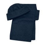 Ensemble polaire bonnet et écharpe en polyester à offrir 200 g/m² couleur bleu première vue