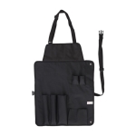 Tablier en nylon avec 6 accessoires de barbecue en acier inoxydable couleur noir troisième vue
