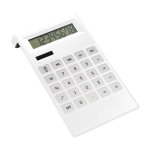 Calculatrice à 8 chiffres en plastique avec touches antidérapantes couleur blanc première vue