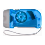 Lampe de poche dynamo en plastique avec 2 LED, piles incluses couleur bleu première vue