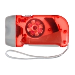 Lampe de poche dynamo en plastique avec 2 LED, piles incluses couleur rouge première vue