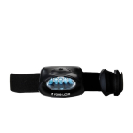Lampe frontale en plastique de 5 LED avec 3 modes couleur noir avec zone d'impression
