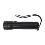 Lampe torche en aluminium et caoutchouc 14 LED, piles incluses couleur noir troisième vue