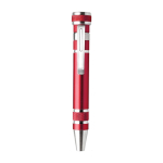 Mini-tournevis en métal avec 8 clés Metalpen couleur rouge première vue