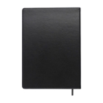 Carnet A4 à couverture en similicuir noire et pages lignées couleur noir deuxième vue